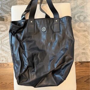 Black Leather Tote Bag